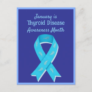 Blue Paisley Thyroid Cancer Awareness Postcard Feiertagspostkarte
