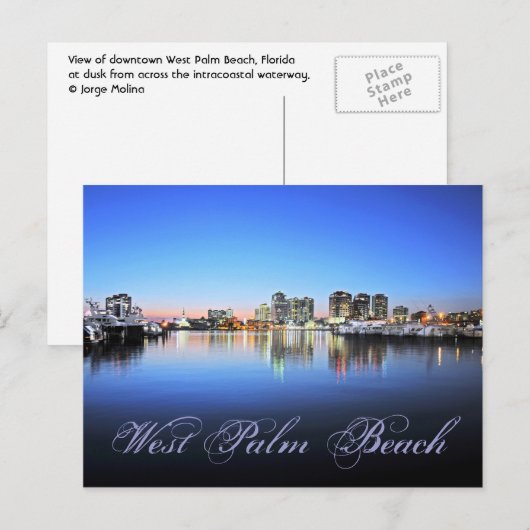 Blue Palm Beach Postkarte (Vorne/Hinten)