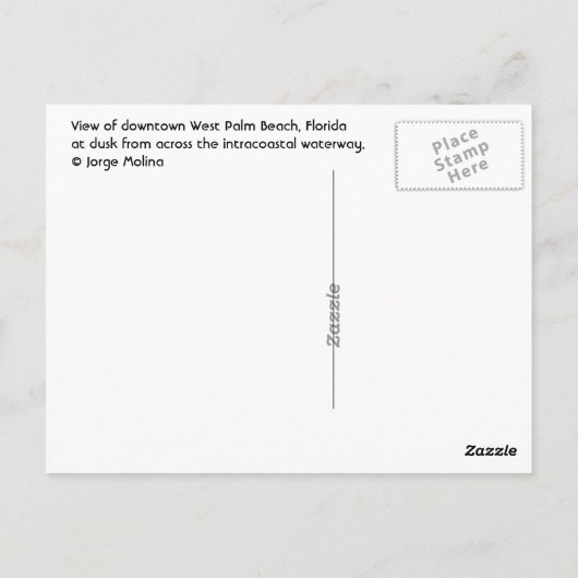 Blue Palm Beach Postkarte (Rückseite)