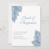 Blue Palm Leaves Celebration Invitation Einladung (Vorderseite)