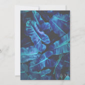 Blue Palm Moderne Hochzeitseinladung Einladung (Rückseite)