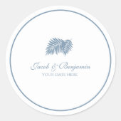 Blue Palm Round Aufkleber (Vorderseite)