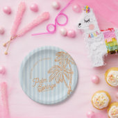 Blue Palm Spring Pastel Beach Gastgeschenke Pappteller (Party)