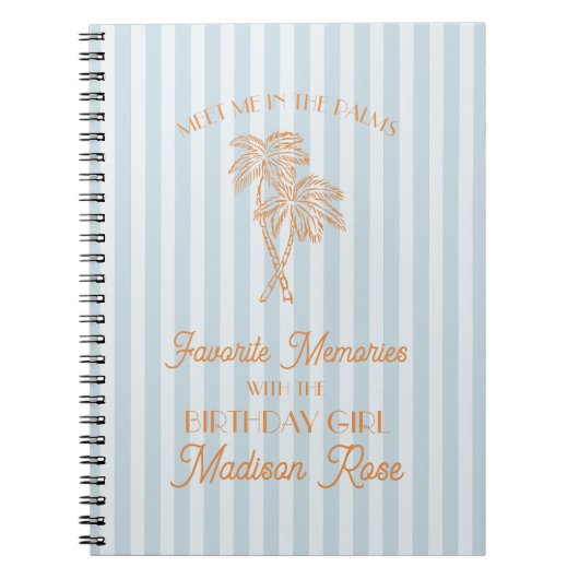 Blue Palm Springs Favorite Erinnerungen zum Geburt Notizblock (Vorderseite)