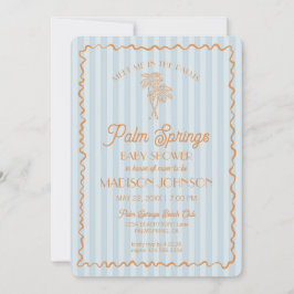 Blue Palm Springs Pastel Beach Cabana Baby Dusche Einladung