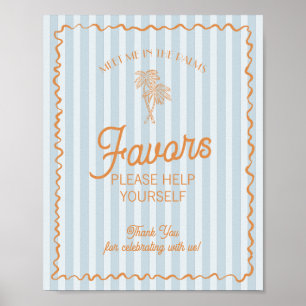 Blue Palm Springs Pastel Beach Favoriten Poster