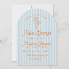 Blue Palm Springs Pastel Beach Geburtstagsparty Einladung