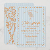 Blue Palm Springs Pastel Beach Junggeselinnen-Absc Einladung (Vorne/Hinten)