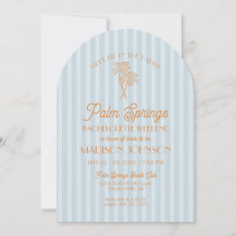 Blue Palm Springs Pastel Beach Junggeselinnen-Absc Einladung
