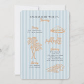 Blue Palm Springs Pastel Beach Junggeselinnen-Absc Einladung (Rückseite)