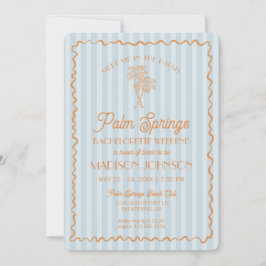 Blue Palm Springs Pastel Beach Junggeselinnen-Absc Einladung