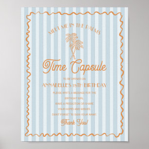 Blue Palm Springs Pastel Beach Time Kapsel Poster