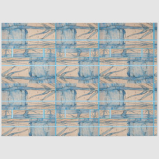 Blue palm tissue paper seidenpapier