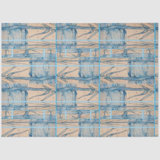 Blue palm tissue paper seidenpapier (Vorderseite)