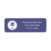 Blue Palm Tree Address Labels (Vorne)