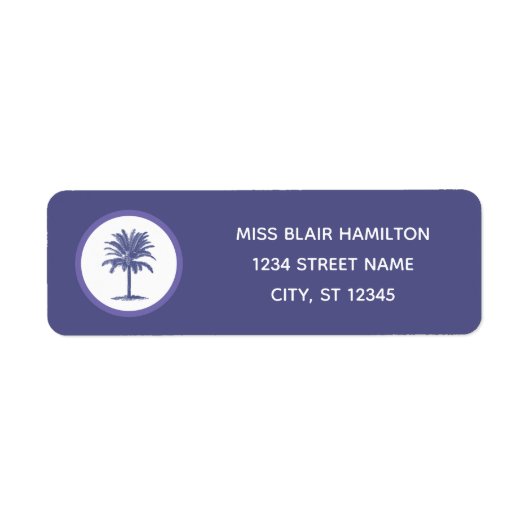 Blue Palm Tree Address Labels (Vorne)