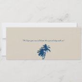 Blue Palm Tree Boarding Pass Bahamas Save the Date (Rückseite)