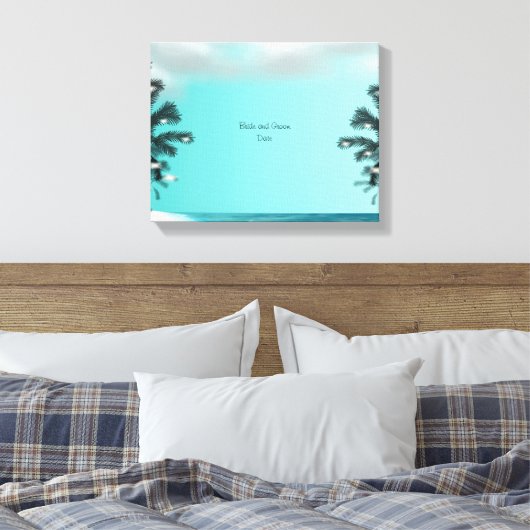 Blue Palm Tree Guest Book Alternative Leinwanddruck (Insitu (Schlafzimmer))