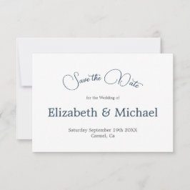 Blue Palm Tree Watercolor Wedding Save the Date