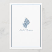 Blue Palm Wedding Menu 5"X7" Menükarte (Rückseite)