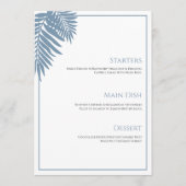 Blue Palm Wedding Menu 5"X7" Menükarte (Vorderseite)
