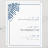 Blue Palm Wedding Menu Card 8 1/2" X 11" (Vorne/Hinten)