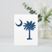 Blue Palmetto Postkarte (Stehend Vorderseite)