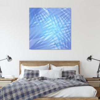 Blue Palms Stretched Canvas Print Leinwanddruck