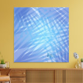 Blue Palms Stretched Canvas Print Leinwanddruck (Insitu (Wohnzimmer))