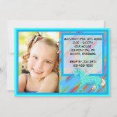 Blue Palomino Birthday(bunt Blätter/pic) Einladung (Rückseite)