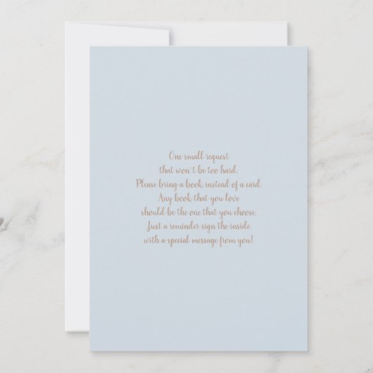 Blue Pampas Grass Arch Baby Shower Boy Einladung (Rückseite)