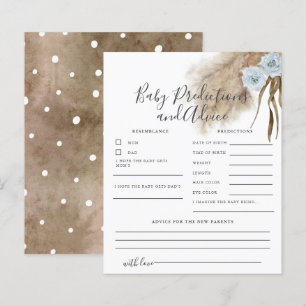 Blue Pampas Grass Baby Predictions & Advice Card
