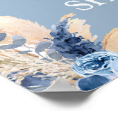 Blue Pampas Grass Baby Shower Boy Begrüßungszeiche Poster (Ecke)