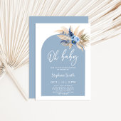 Blue Pampas Grass Baby Shower Boy Einladung