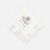 Blue Pampas Grass Boho Bear Baby Dusche Napkins Serviette (Ecke)