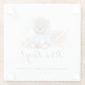 Blue Pampas Grass Boho Bear Baby Dusche Untersetze Glasuntersetzer (Rückseite)