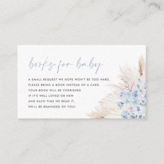 Blue Pampas Grass Boy Books for Baby Card Begleitkarte (Vorderseite)