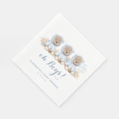 Blue Pampas Grass Triplet Bear Baby Dusche Napkins Serviette (Ecke)