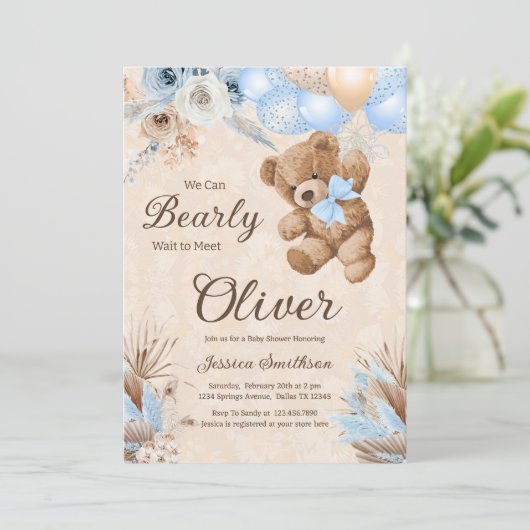 Blue Pampas Grass wir können frühzeitig abwarten B Einladung (Stehend Vorderseite)