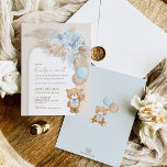 Blue Pampas Teddy Bear Balloon Babydusche Einladung<br><div class="desc">Wir können frühzeitig auf die Ankunft des Babys warten! Dieses zauberhafte Teddy-Bär-Thema-Einladung ist sicher ein Lächeln auf die Gesichter Ihrer Gäste! Die Farben Blau, Braun und Beige machen dieses Design zu einem idealen Ort für eine Babydusche. Personalisieren Sie die Einladung mit Ihren Daten und wenn Sie gewollt, um den Stil...</div>