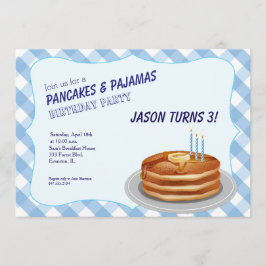 Blue Pancakes Geburtstagsfeier Einladung