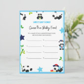 Blue Panda Baby Shower Game Size Einladung (Stehend Vorderseite)