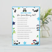Blue Panda Baby Shower Game Size Einladung (Stehend Vorderseite)