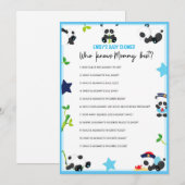 Blue Panda Baby Shower Game Size Einladung (Vorne/Hinten)