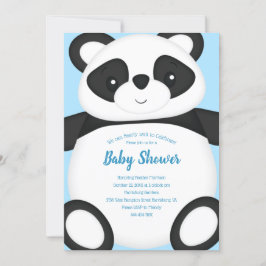 Blue Panda Bear Baby Dusche Einladung