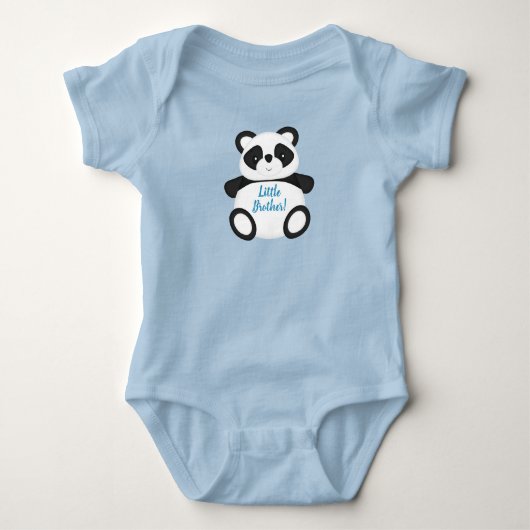 Blue Panda Bear Baby Dusche Strampler (Vorderseite)