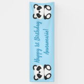 Blue Panda Bear Geburtstagsparty Banner (Vertikal)