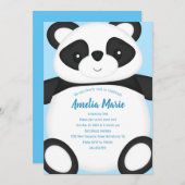 Blue Panda Bear Geburtstagsparty Einladung (Vorne/Hinten)