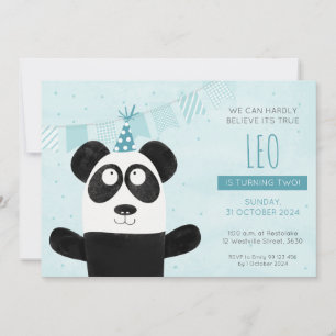Blue Panda Einladung zum Geburtstag