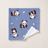 Blue Panda Handtuch Badhandtuch Set (Waschlappen)